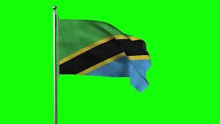 Green screen Footage | Tanzania Waving Flag Green Screen Animation | Royalty-Free