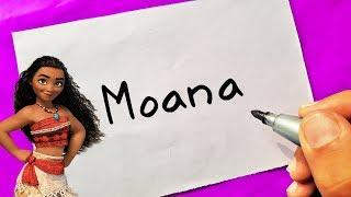 How to turn words Moana into Cartoon - 2018 - Disney Princess - Theakashcreations