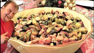 Roasted Brussels Sprouts With Bacon & Balsamic | Ken's Greek Table