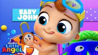 Baby John's First Swim Lesson | Kids Songs & Nursery Rhymes @LittleAngel