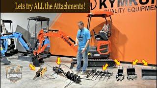 KYMRON small Excavator attachments ALL put to the test!!