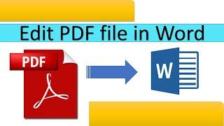Tutorial on how to Open and Edit PDF File in Word