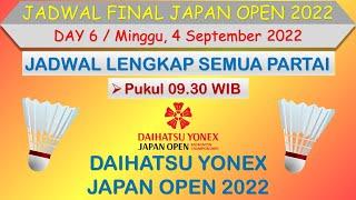 Jadwal Final Japan Open 2022 │ Day 6 Semua Partai │ Daihatsu Yonex Japan Open 2022 │