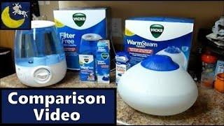 Vicks Warm Steam Vaporizer Vs FilterFree Cool Mist Humidifier with VapoPads, VapoSteam & Kaz