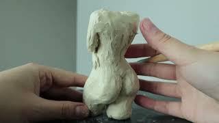 Sculpting a Woman's Body. Sculpt with plasticine. Clay