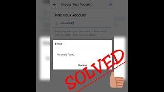 How to fix | Error user not found in instagram |User not found on Instagram | Instagram Hacks