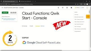 Cloud Functions: Qwik Start - Console || GSP081 || Solution