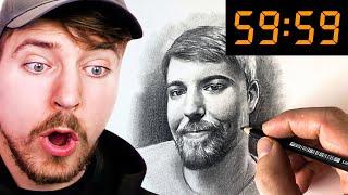 Drawing MrBeast in 60 Minutes