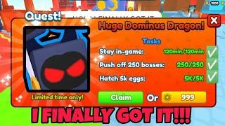 I FINALLY GOT THE HUGE DOMINUS DRAGON! | Push Simulator