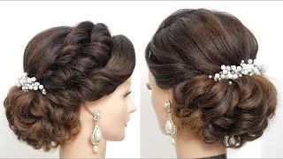 Easy wedding  hairstyle for long hair. Simple bridal updo