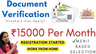 Document Verification Work | 12th Pass Work From Home Jobs | Work From Home Jobs 2024 