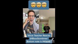 Voice Teacher Reacts - INSANE Low Note!!!