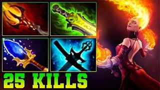 25 KIlls Lina Dota 2 Lina !! Lina Dota 2 Carry Mid Lane Build Pro Gameplay Guide 7.37