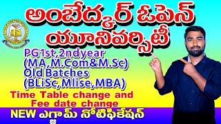 NEW EXAM Notification BRAOU  PG 1st,2nd year(MA.M.Com&M.Sc)Diploma, old batches BLiSc,Mlisc,MBA