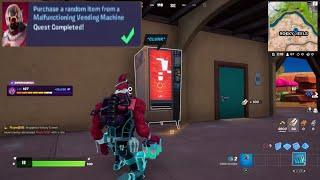 Purchase a random item from a Malfunctioning Vending Machine Locations Fortnite