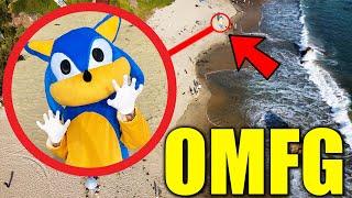 DRONE CATCHES SONIC.EXE AT HAUNTED BEACH!! (HE CAME AFTER US!!)