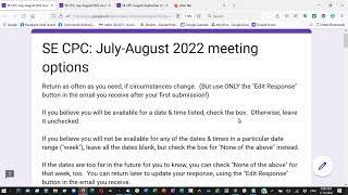 Google Forms meeting scheduling poll