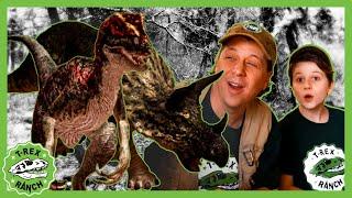 Jurassic Attack! Aaron & LB Chase Baby Dinosaurs |  T-Rex Ranch Dinosaur Videos