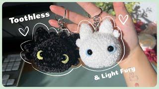 Crochet Toothless & Light Fury Tutorial  Cute Couple / Bff Keychain