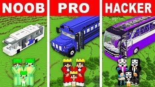 NOOB vs PRO: FAMILY BUS HOUSE Build Challenge In Minecraft!