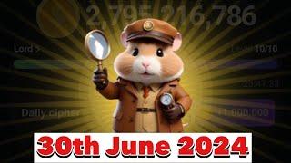 Hamster Kombat Daily Cipher Morse Code || 30/06/2024 || Claim 1,000,000 Coins Task Reward