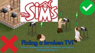 Sims 1: Fixing a broken TV!