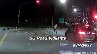 4oct2024 #SMZ983Y mercedes glc300 fail to give way to pedestrian at the discretionary right turn