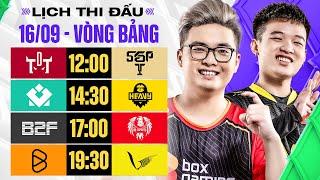 TDT vs SGP | MDH vs HEV | B2F vs HQ | BOX vs VGM - ĐTDV MÙA ĐÔNG 2022 - VÒNG BẢNG NGÀY 16/09