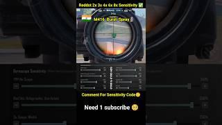  BGMI Scope Setting 2x 3x 4x 6x 8x | New Best Sensitivity Settings |No Recoil #shorts #bgmi #viral