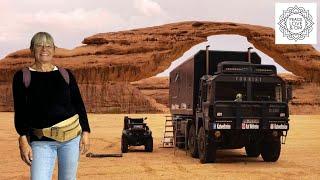 Petra (65) travels alone in an 8x8 military vehicle to India