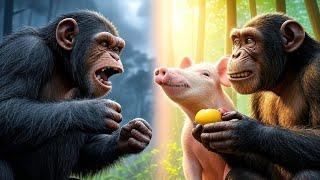 Pig vs Chimpanzee: A Battle of Brains and Brawn