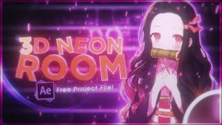 How To Make 3D Neon Room Like Hilzu | After Effects AMV Tutorial 2022 (FREE PROJECT FILE)