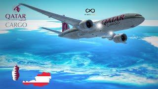 Infinite Flight Live | Qatar (DOH) - Vienna (VIE) | Qatar Airways Cargo B777F