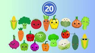 Let's Count 1- 20  || Do you see your favorite Fruits and Vegetables? || Learn to Count