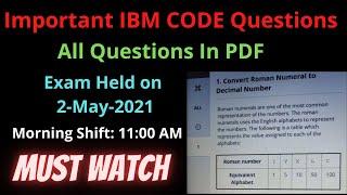 Important Coding Questions || IBM Important Questions With Answers || On 2-May-2021