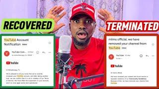 How To RECOVER TERMINATED YouTube Channel In 30 Minutes