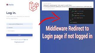 Laravel 8 Middleware Redirect to Login page | Dashboard V13