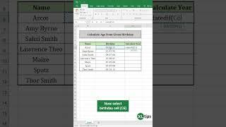 "Calculate Age from Given Birthday in Excel: Accurate and Efficient Age Calculation"