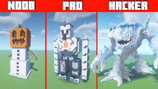 Minecraft NOOB vs PRO vs HACKER GOLEM BUILD CHALLENGE