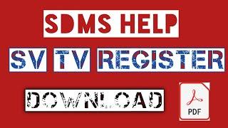 SV TV Register SDMS HELP