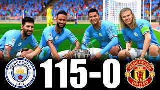 FIFA 23 | RONALDO, MESSI, MBAPPE, NEYMAR, ALL STARS | MAN CITY 115-0 MAN UTD | UCL FINAL 2024 [4K60]