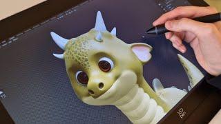 3D Dinosaur Sculpting using a Pen Display Tablet | Blender Timelapse