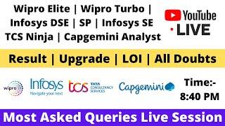 Wipro | Infosys | Capgemini | TCS | Most Asked Queries Live Session  2022 | 2021 BATCH