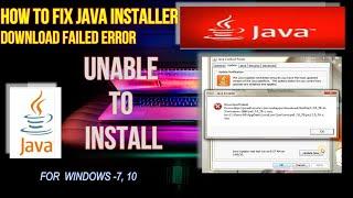 java error fixing | JAVA update Failed error? Possible solution for windows-7 &WINDOWS10