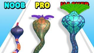 NOOB vs PRO vs HACKER in Snake Snack Dash!