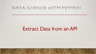Extract data from an API Python