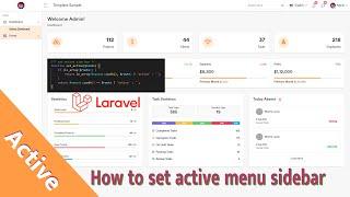 How to set active sidebar menu Laravel 9 | Dashboard Sample