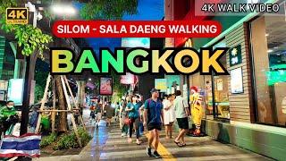 [4K HDR] Bangkok Business District Silom Sala Daeng Walk | Thailand Travel 4k