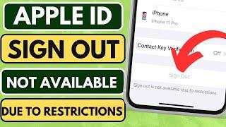 Apple Id Sign out is not available due to restrictions on iPhone || iOS 18