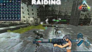 ARK MOBILE PVP / DAY 1 - DAY 3 / RAIDING AND TAMEIG RAFT BASE BUILD AND MERE..